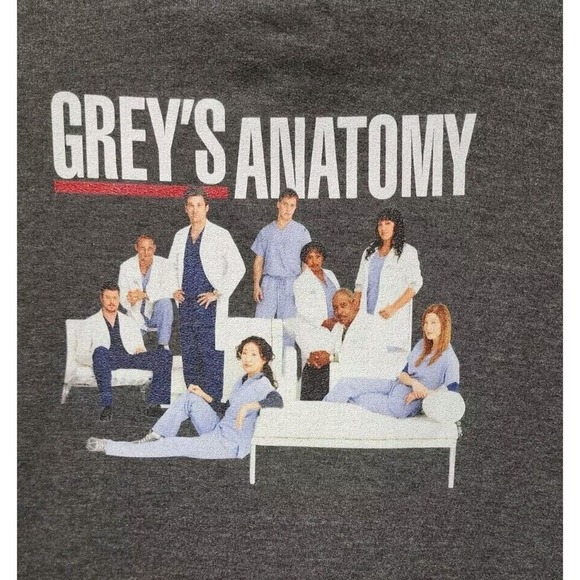 NWOT Grey's Anatomy Pullover Hoodie Dark Grey Large - Picture 2 of 4